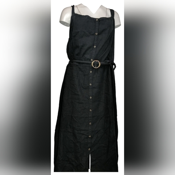 All Worthy Hunter McGrady Black Petite Belted Woven Dress 36W 4X 5X 6X LOOK - Picture 6 of 8